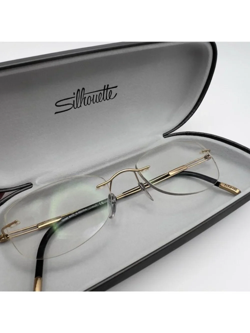 Silhouette Titanium 5227 20 6051 Rimless Eyeglass Frames Black Gold 48-19-140